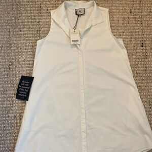 Tuckernuck Cream Sleeveless Collared Shift Dress